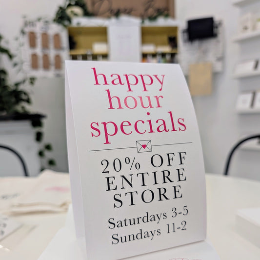 Introducing the Paper Bar and Happy Hour at Our Sweet Stationery Boutique