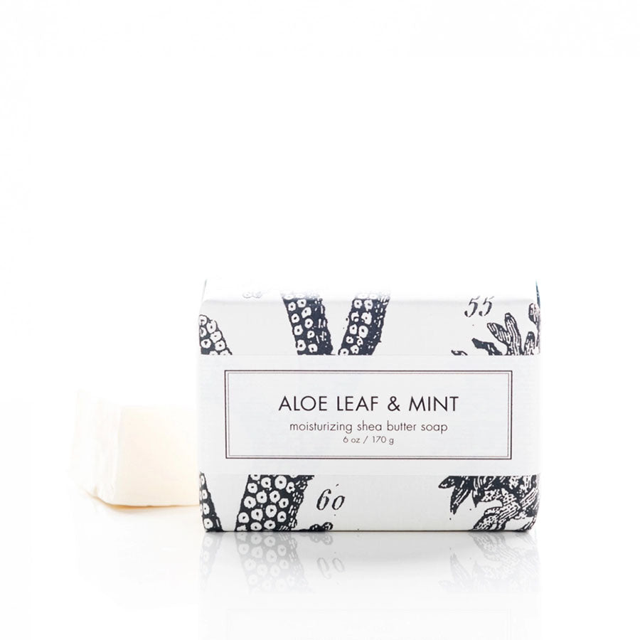 Savon en barre au beurre de karité et à la feuille d'aloès et à la menthe