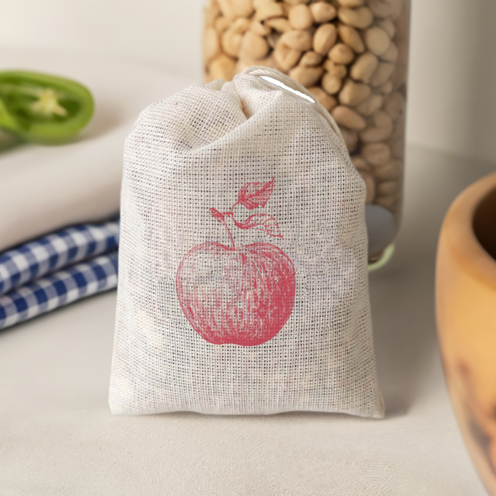 Apple Spice Sachet Printed with Red Apple - 3 Pack for Kitchen, Drawers and Pantry