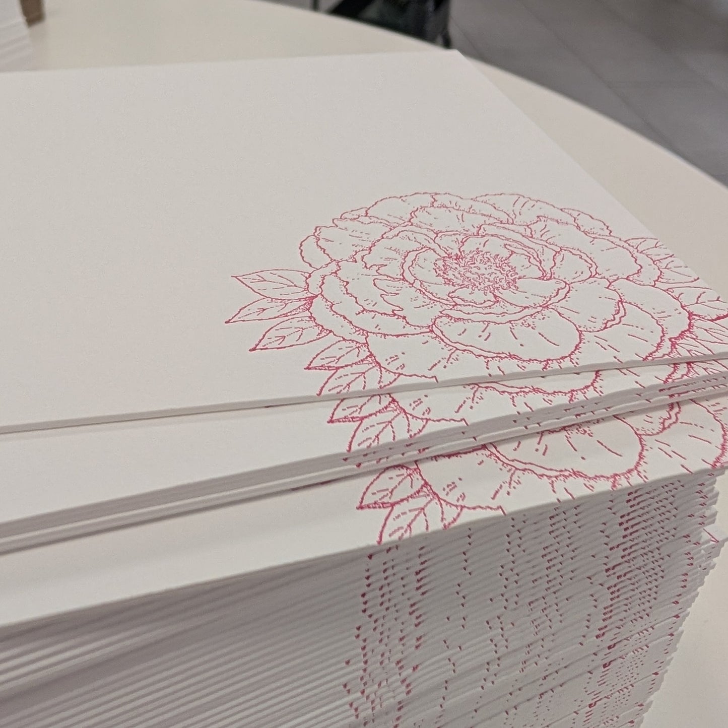 Peony Letterpress card with Envelope