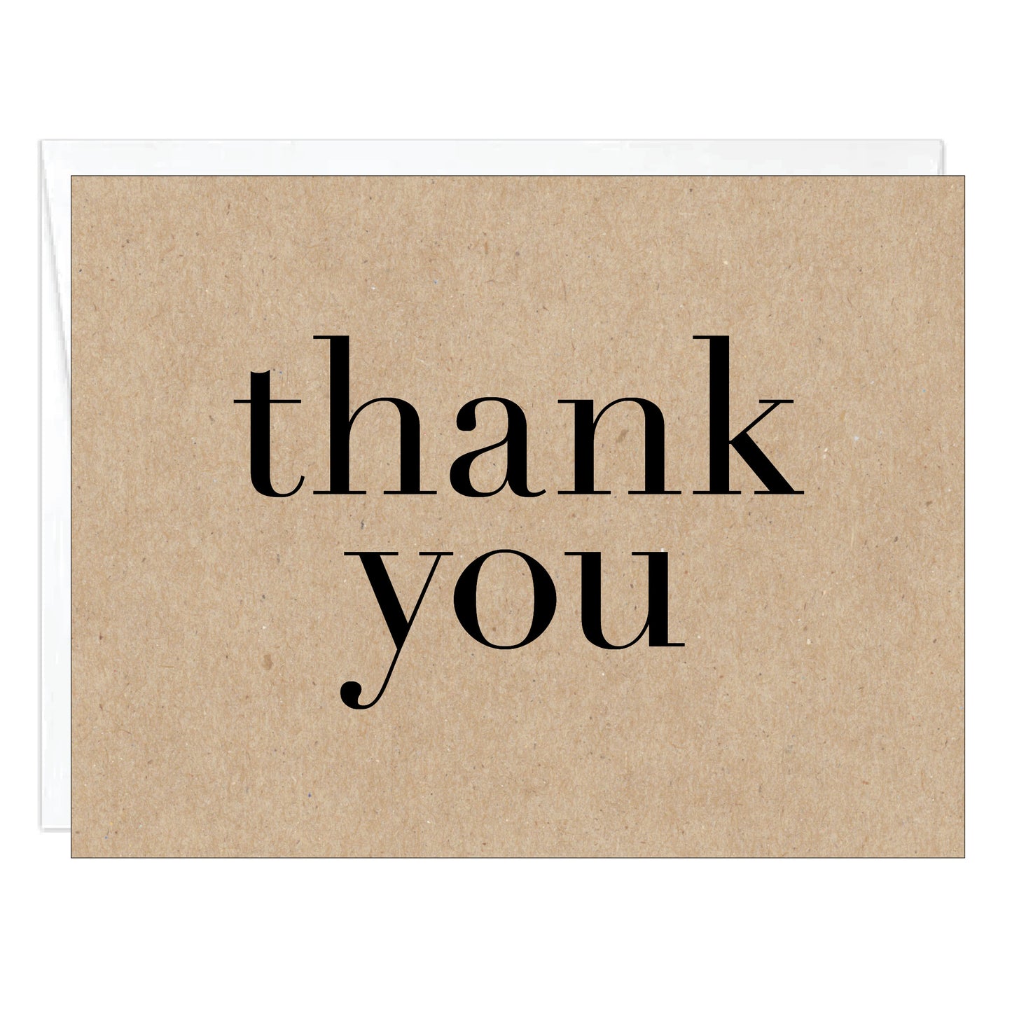 Modern Thank You Black on Kraft Greeting Card - 8 pack