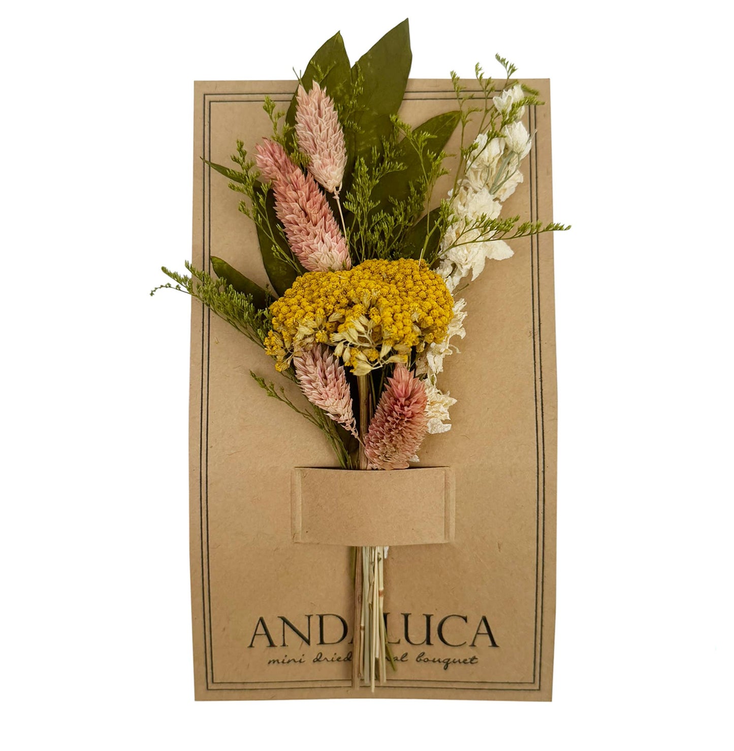 Mini bouquet d'achillée millefeuille et de pied d'alouette