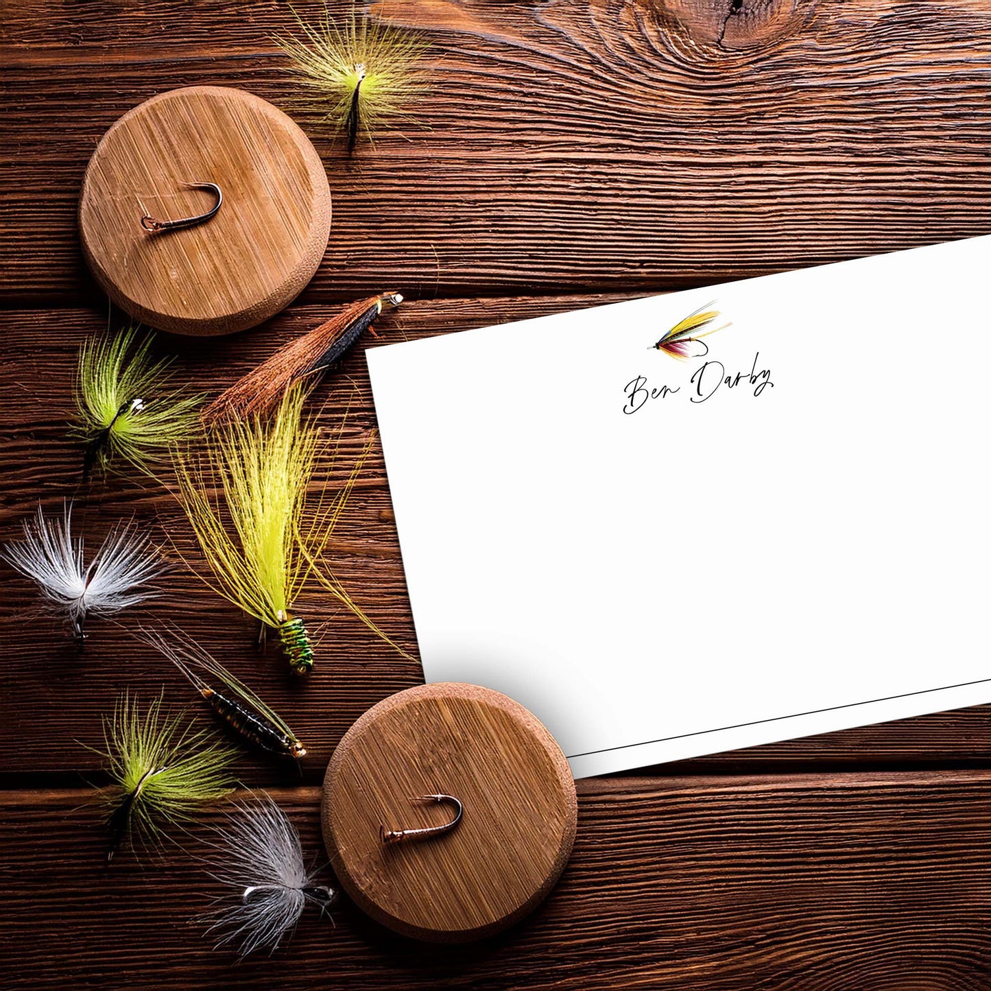 Papelería de pesca con mosca | Juego de 10 tarjetas personalizadas