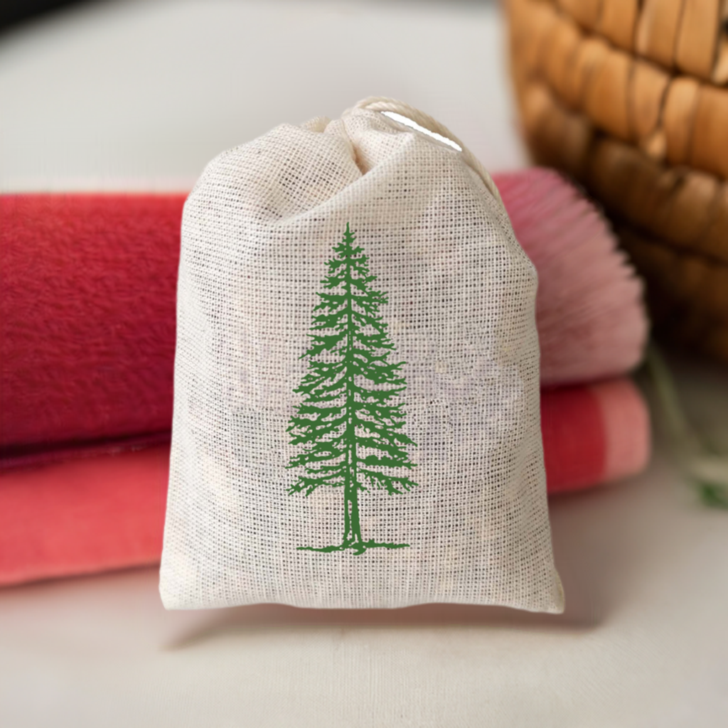 Evergreen Pine Balsam Fir Sachet - 3 Pack for Closet, garment bag or Drawer