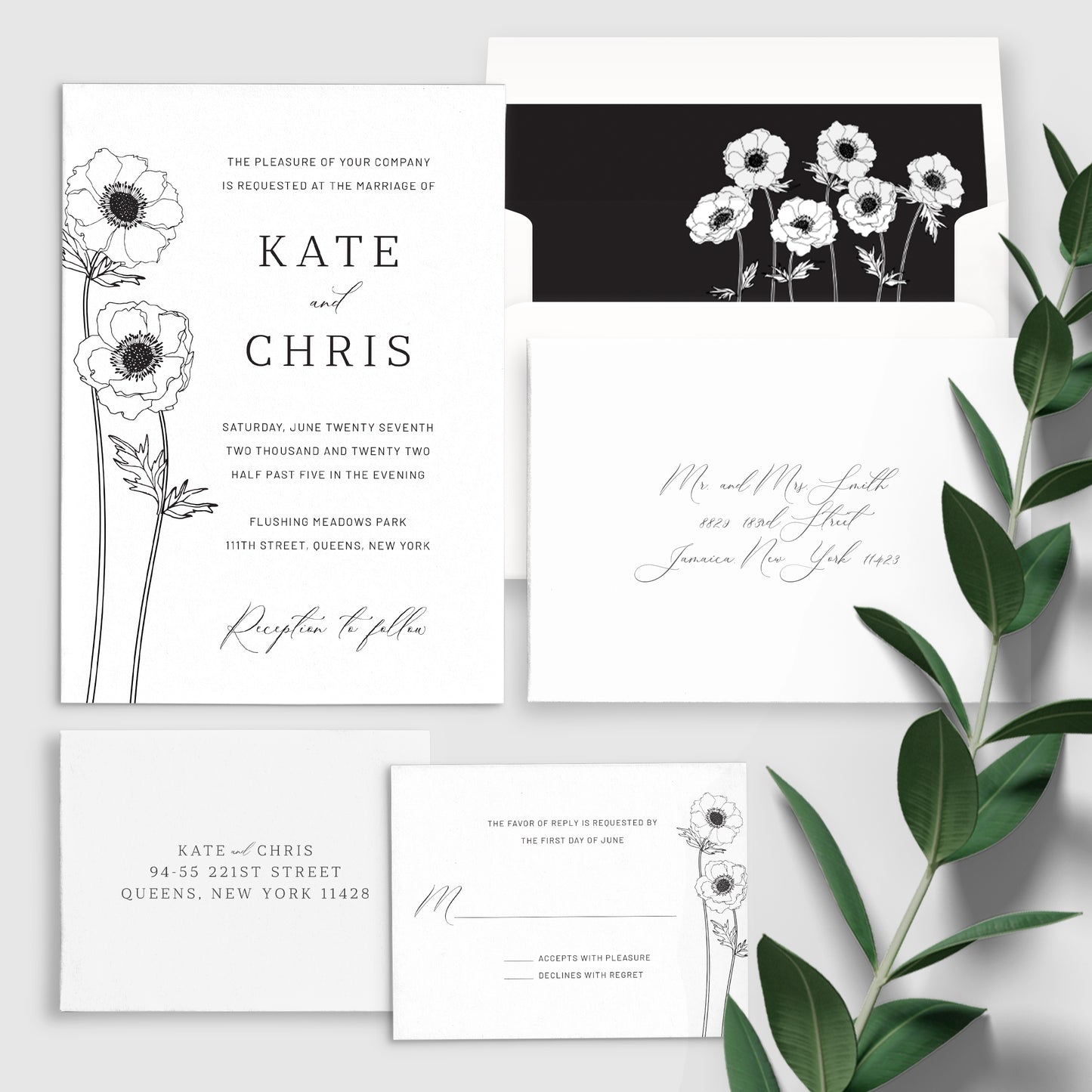 Dainty Flower Wedding Invitation