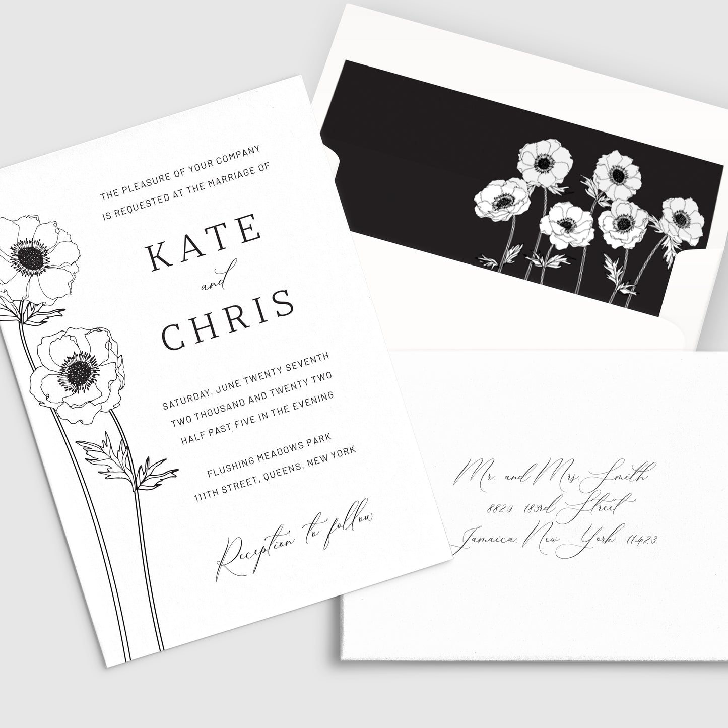 Dainty Flower Wedding Invitation