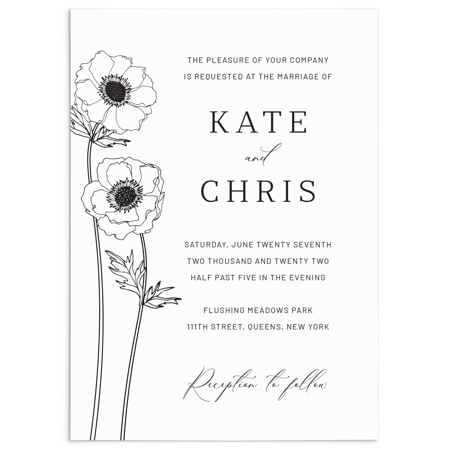 Dainty Flower Wedding Invitation