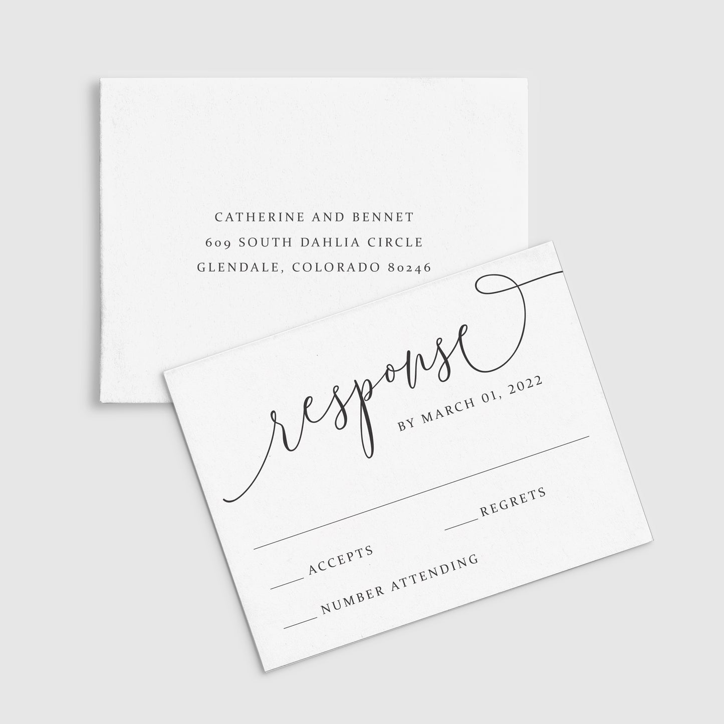 Fancy Script Wedding Invitation