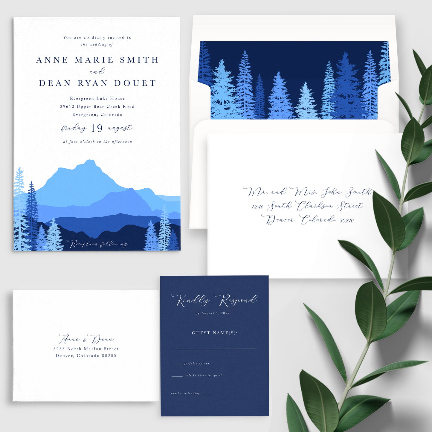 Ever Blue Mountain Wedding Invitation