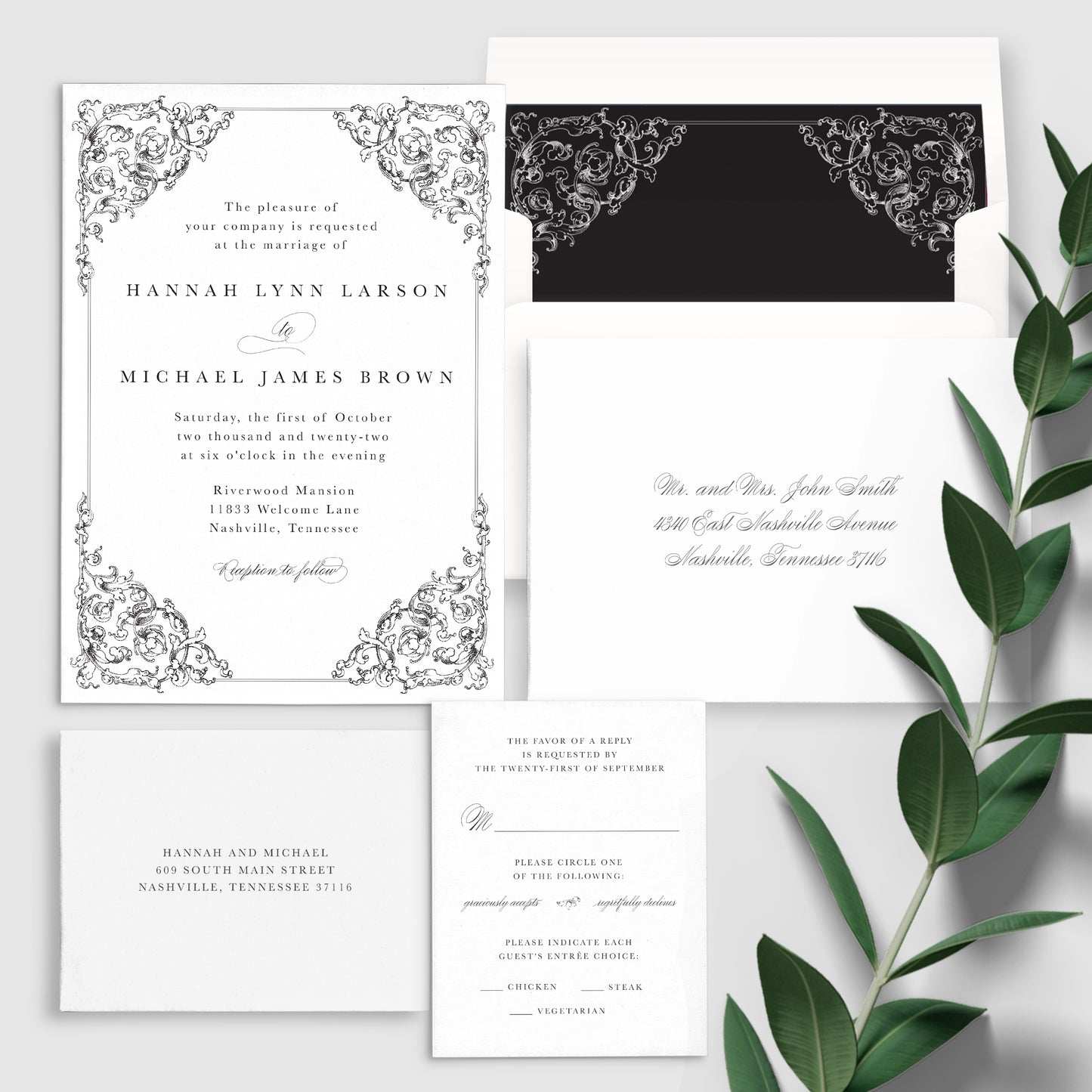 Vintage Border Wedding Invitation