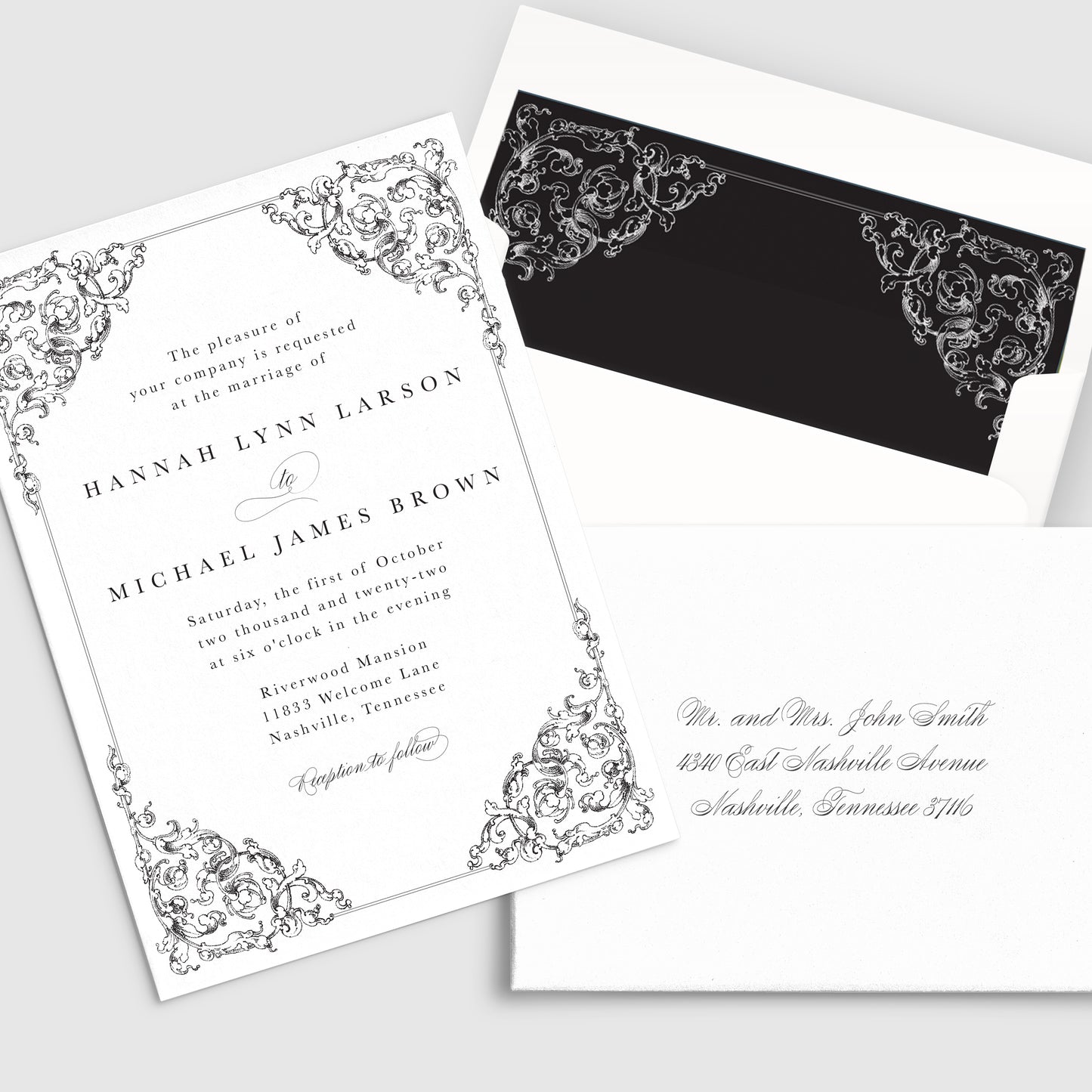 Vintage Border Wedding Invitation