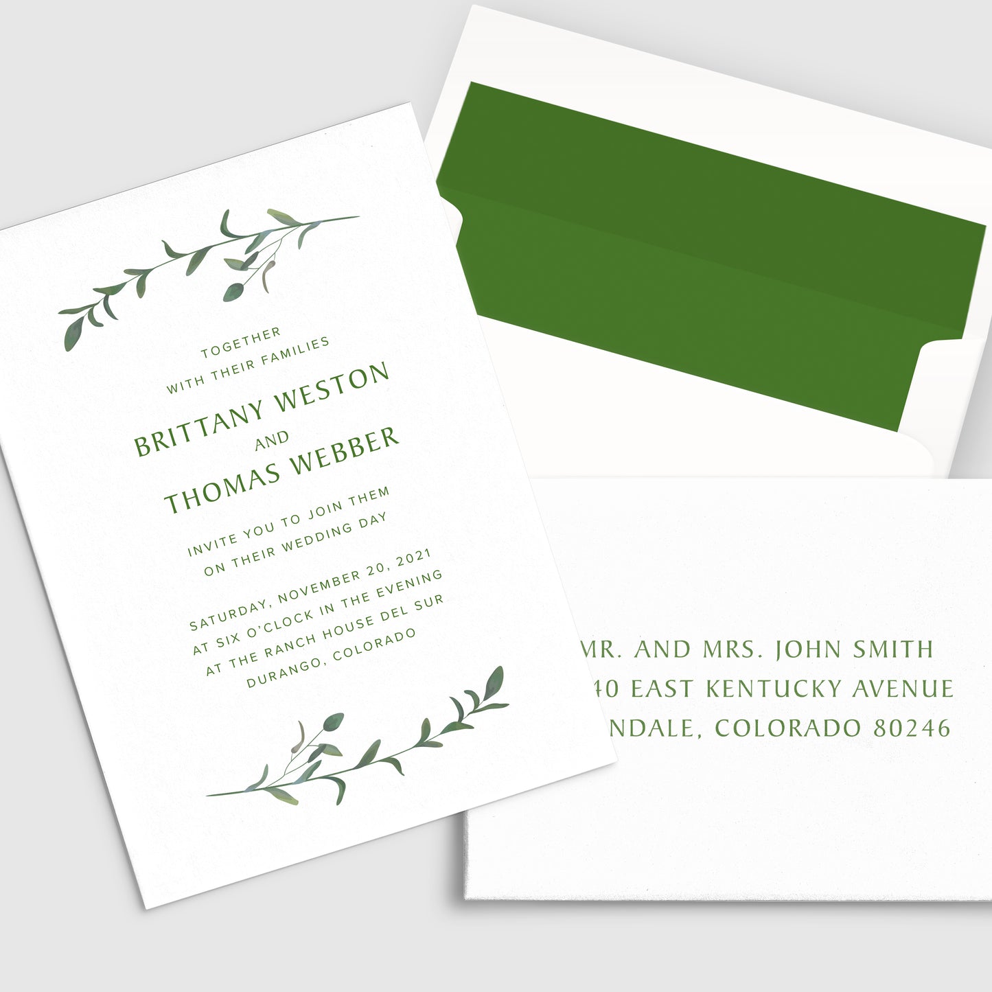 Greenery Wedding Invitation