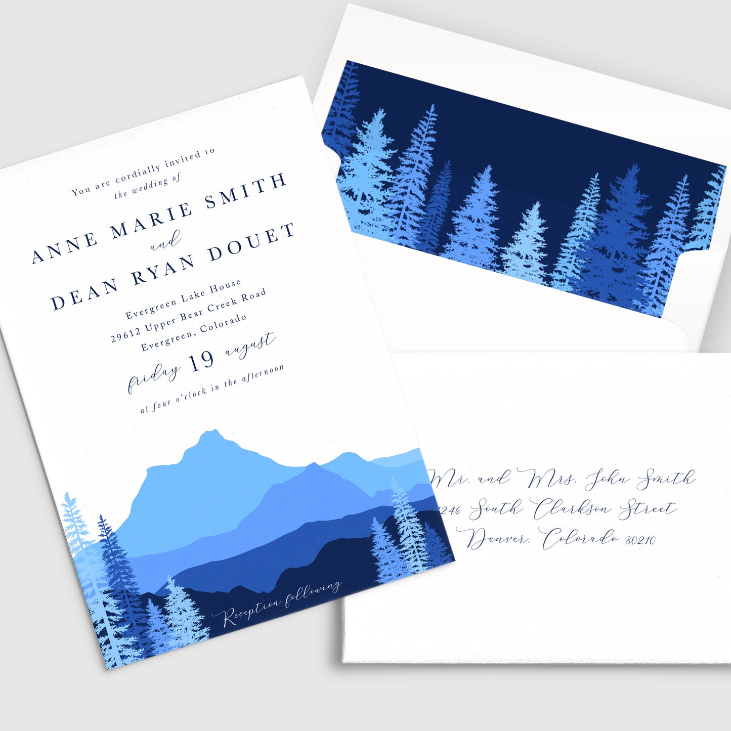 Ever Blue Mountain Wedding Invitation