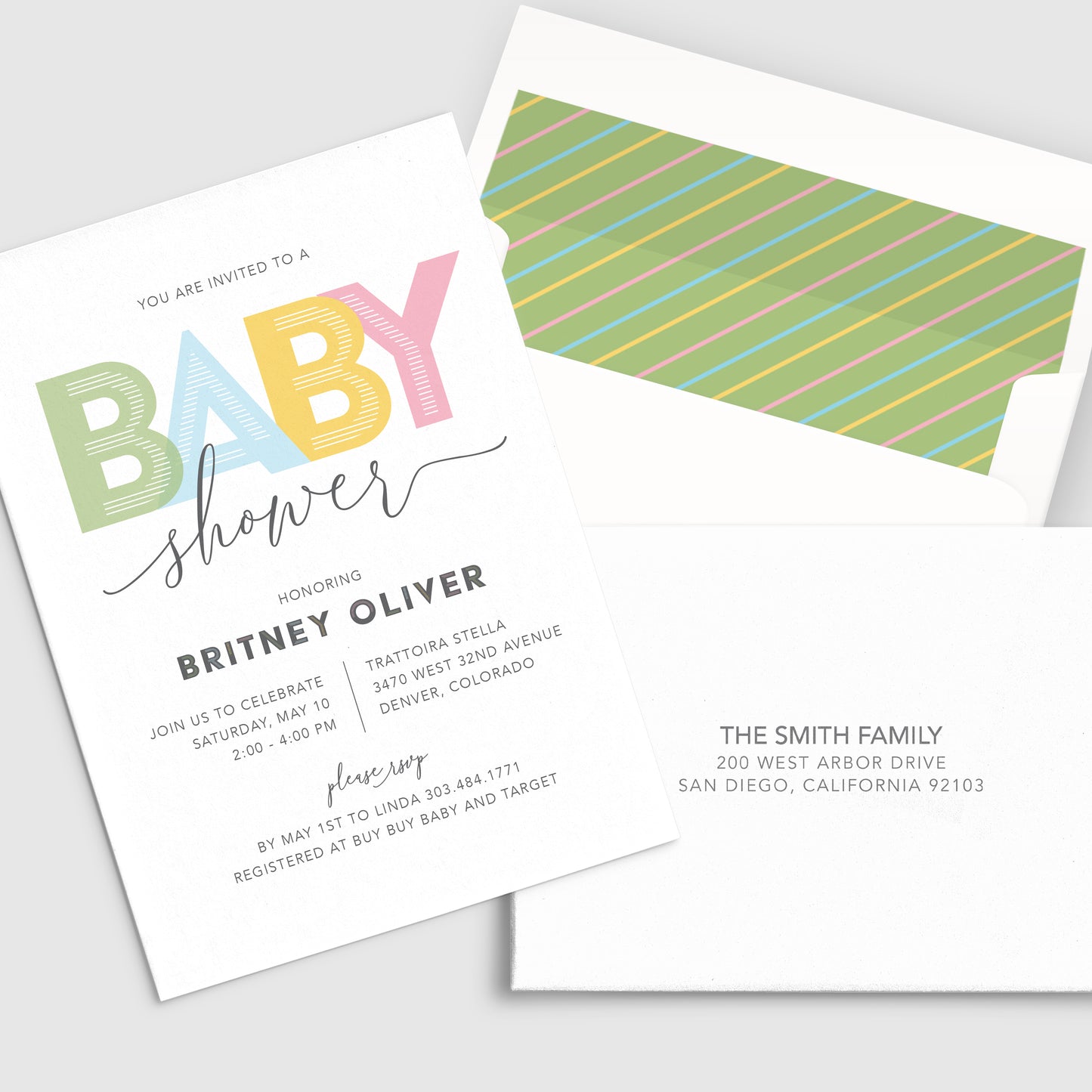 Retro Baby Shower Invitation