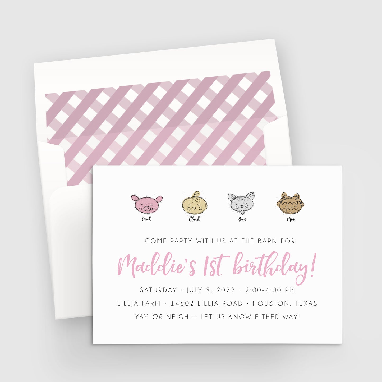 Barn 1st Birthday Party Invitation