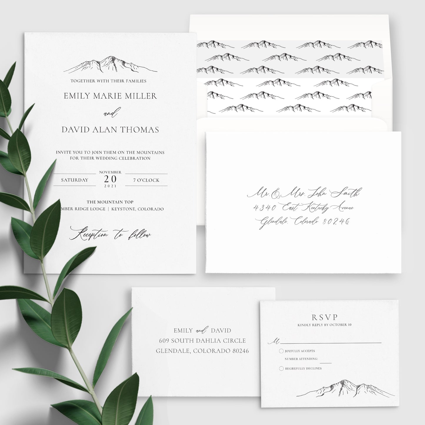 Mountaintop Wedding Invitation