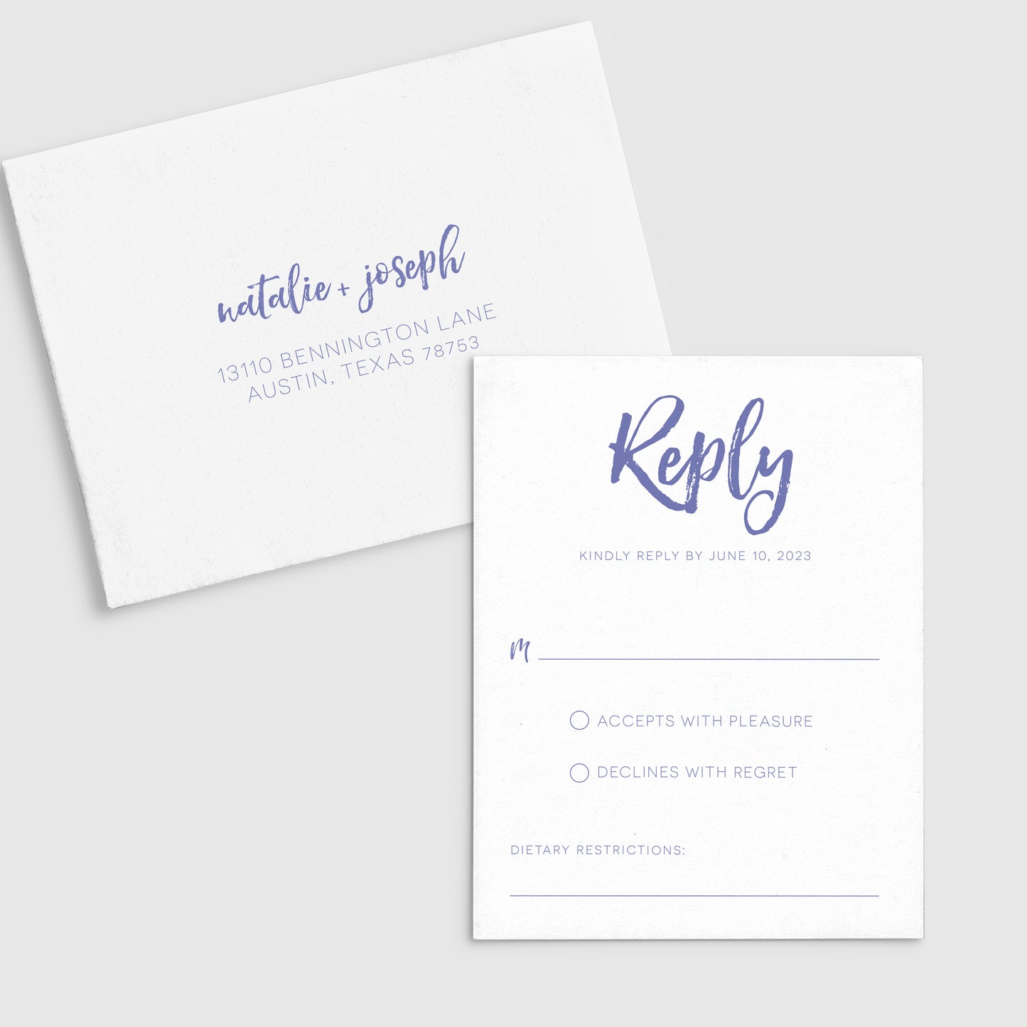 Modern Brush Wedding Invitation