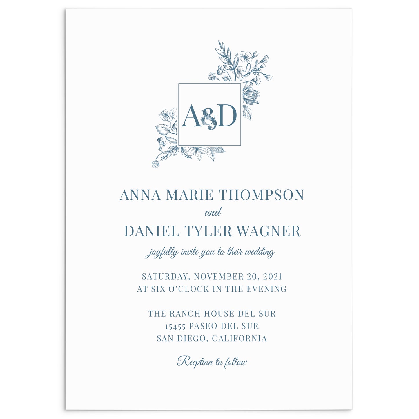 Faire-part de mariage de jardin d’ombre