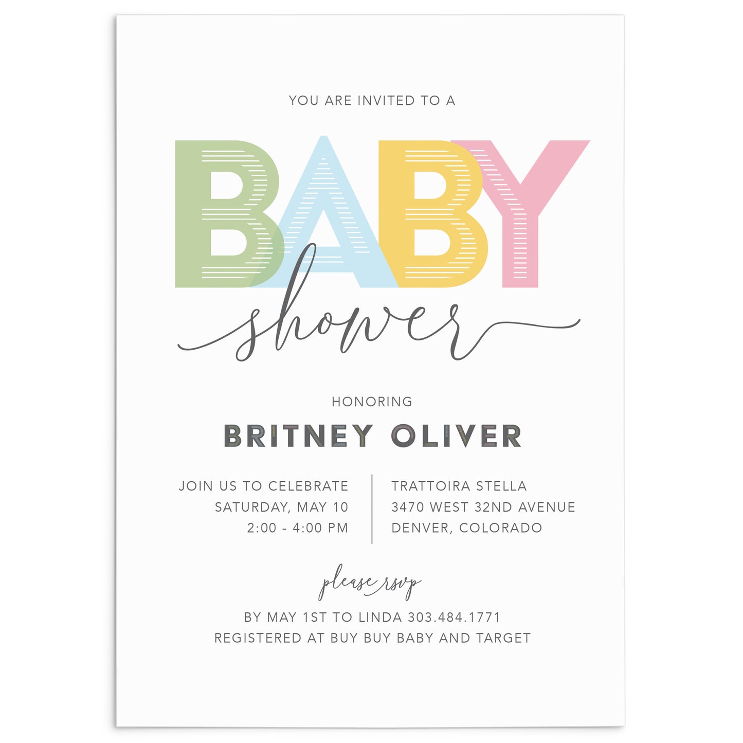 Retro Baby Shower Invitation