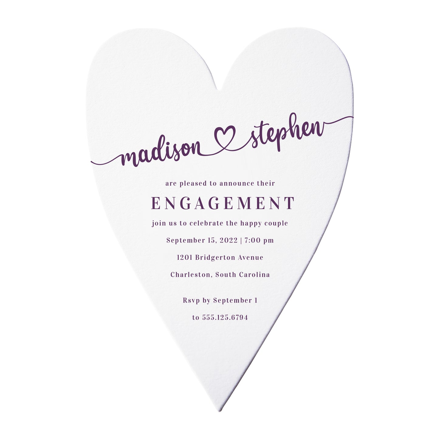 Heart Shaped Engagement Party Invitation