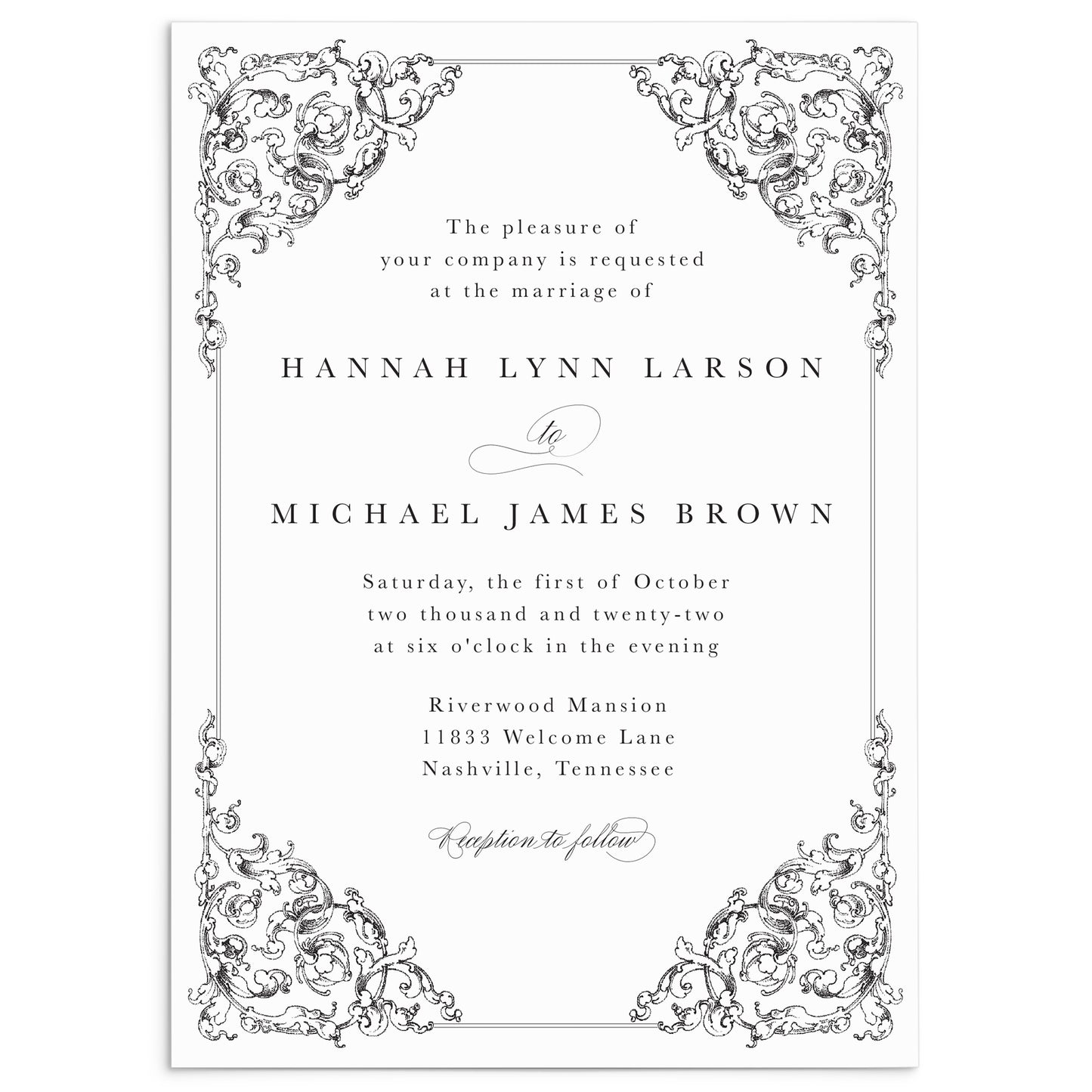 Vintage Border Wedding Invitation