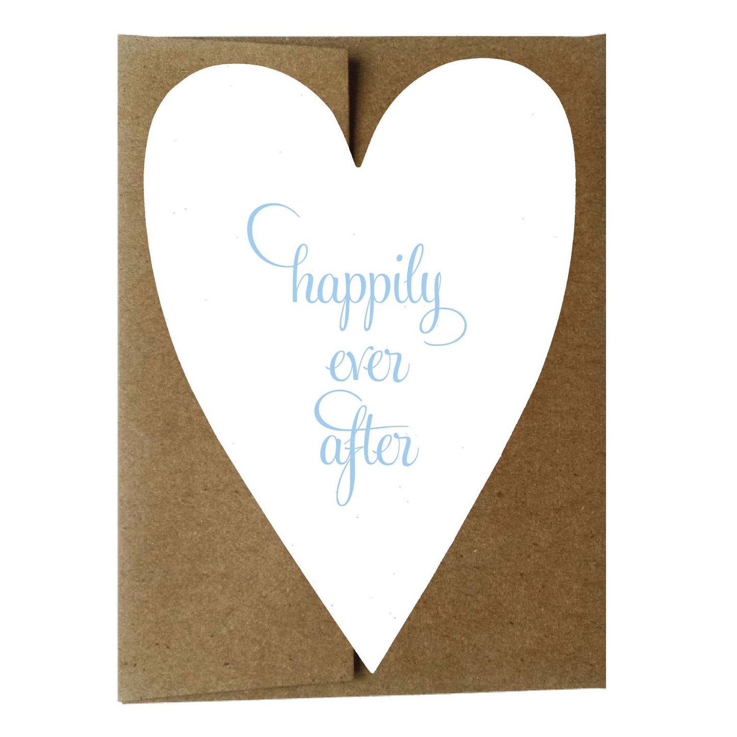 Happily Ever After Heart Shaped Letterpress Wedding Greeting Card