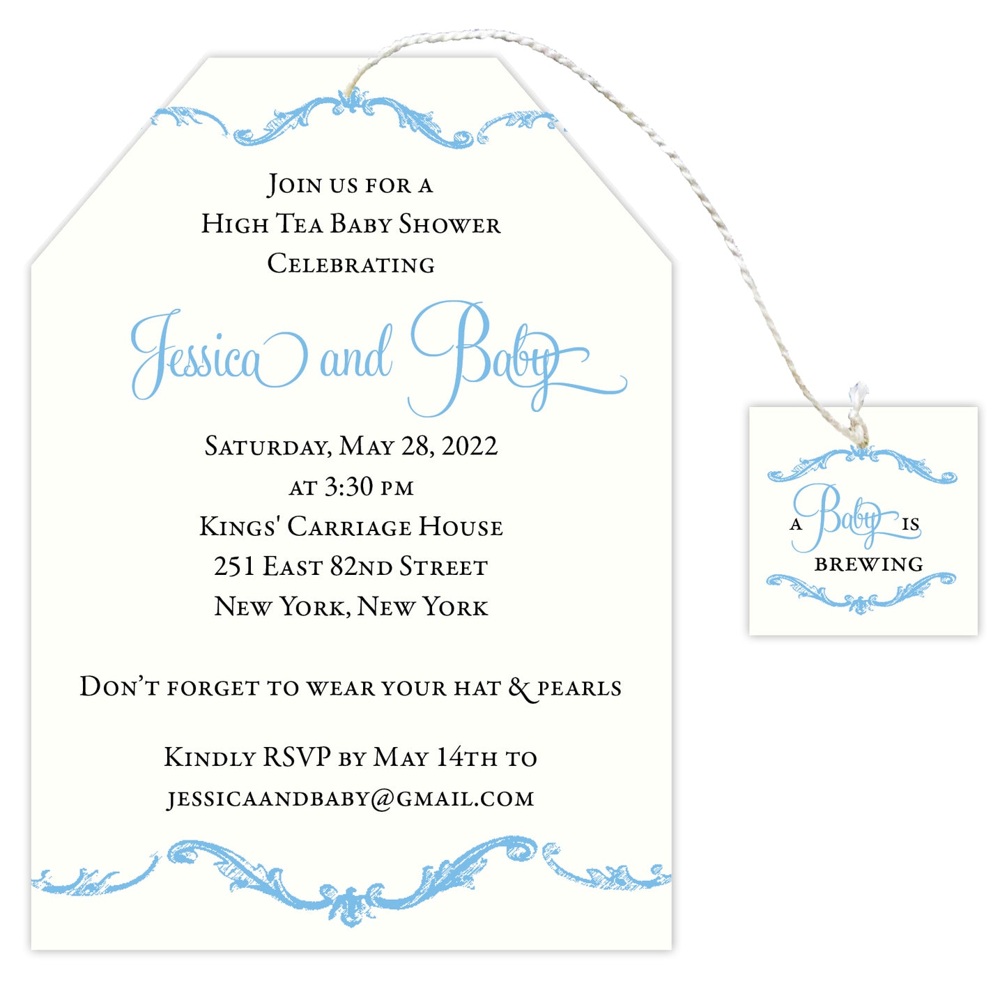 High Tea Baby Shower Tea Bag Invitation - Idea Chíc