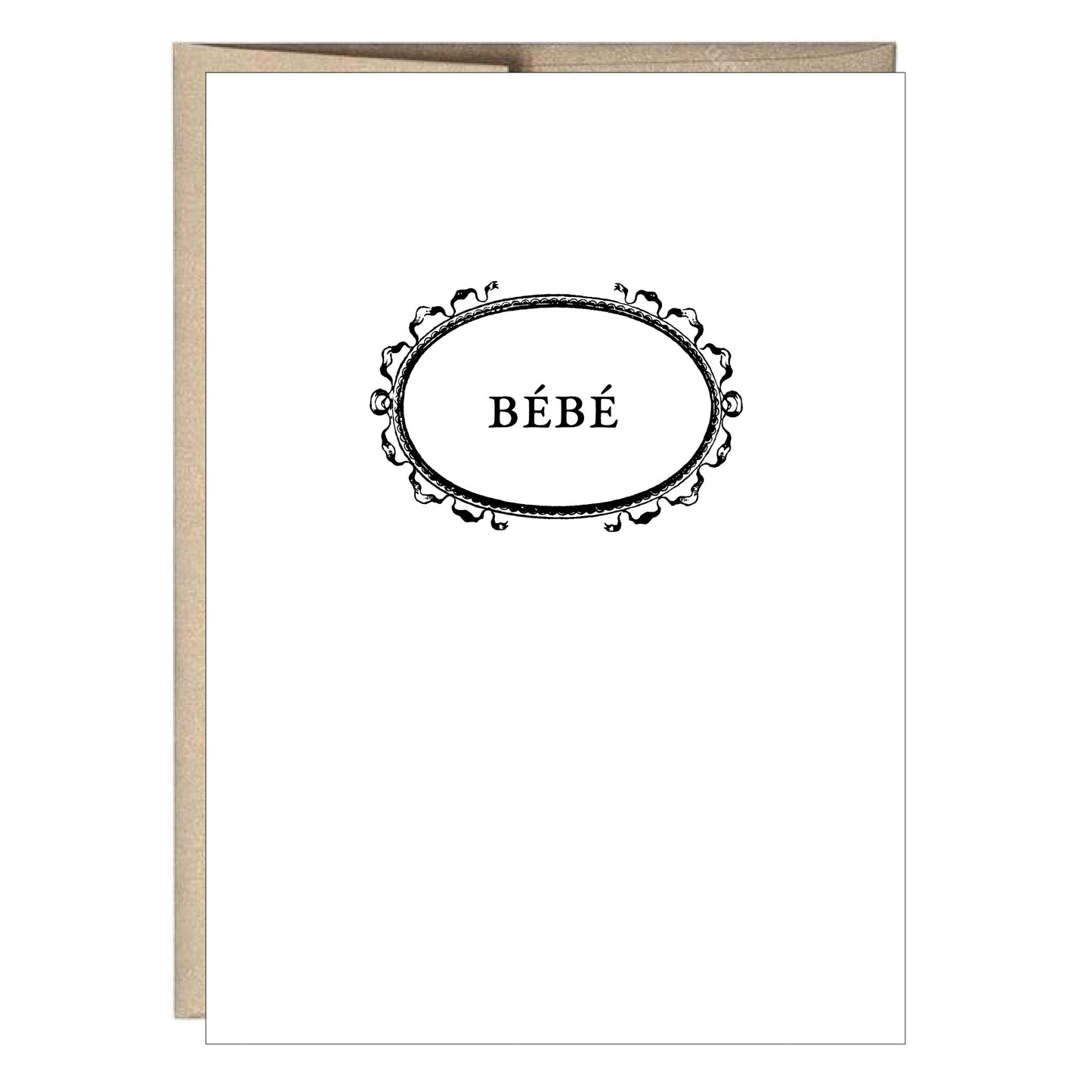 French Bébé Baby Letterpress Greeting Card - Idea Chíc