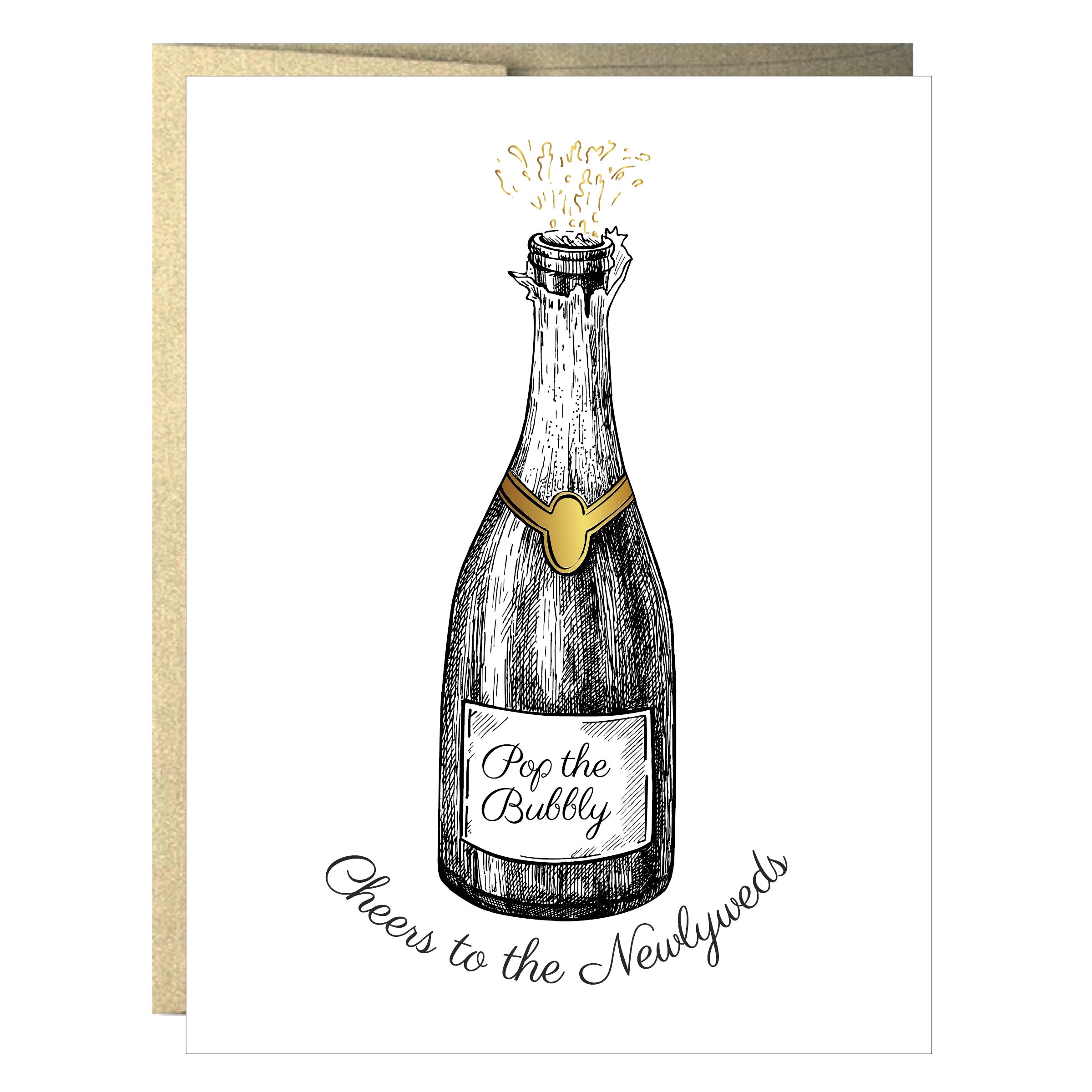 jeg er enig kobling camouflage Pop the Bubbly Champagne Wedding Greeting Card – Idea Chíc