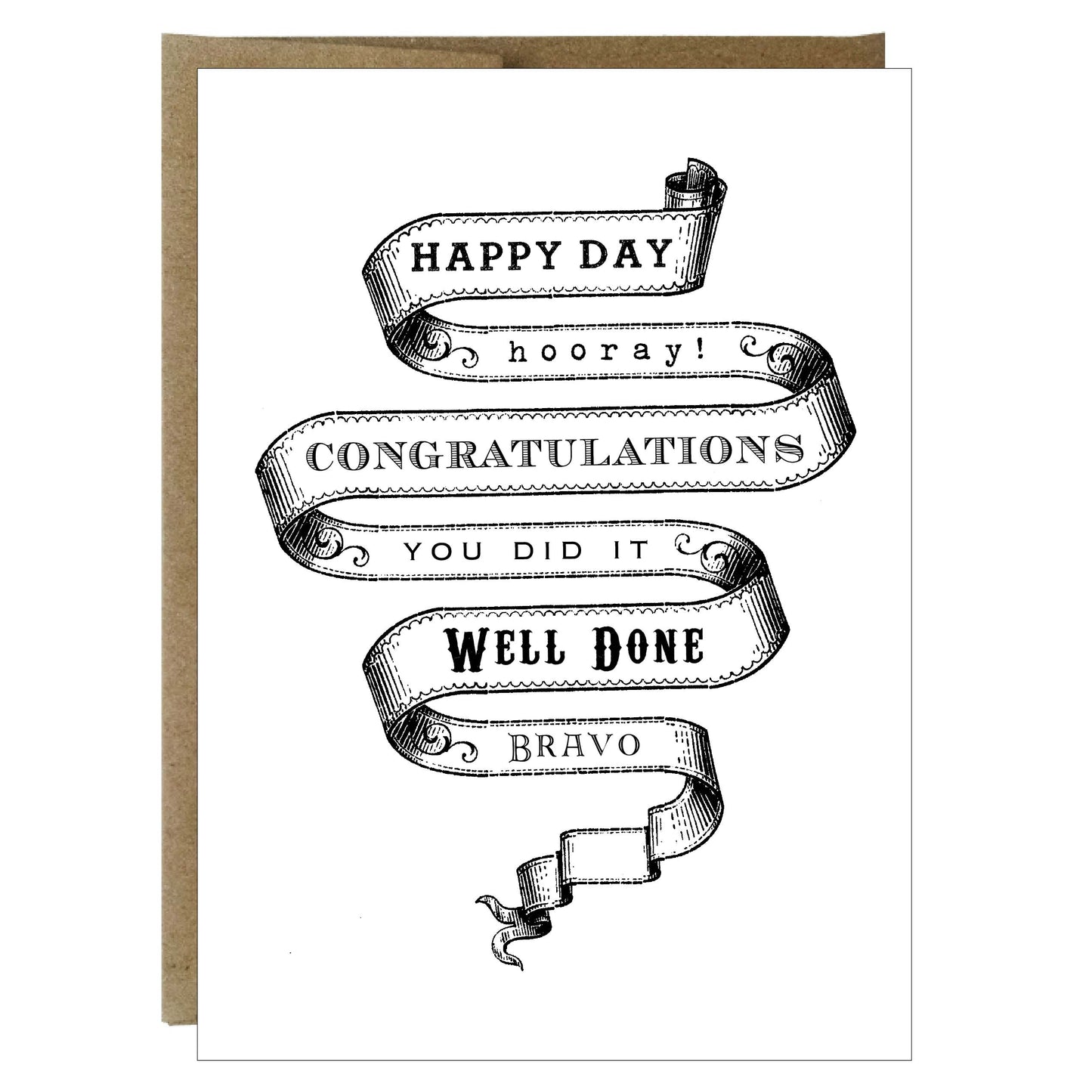 Congratulations Vintage Banner Greeting Card - Idea Chíc