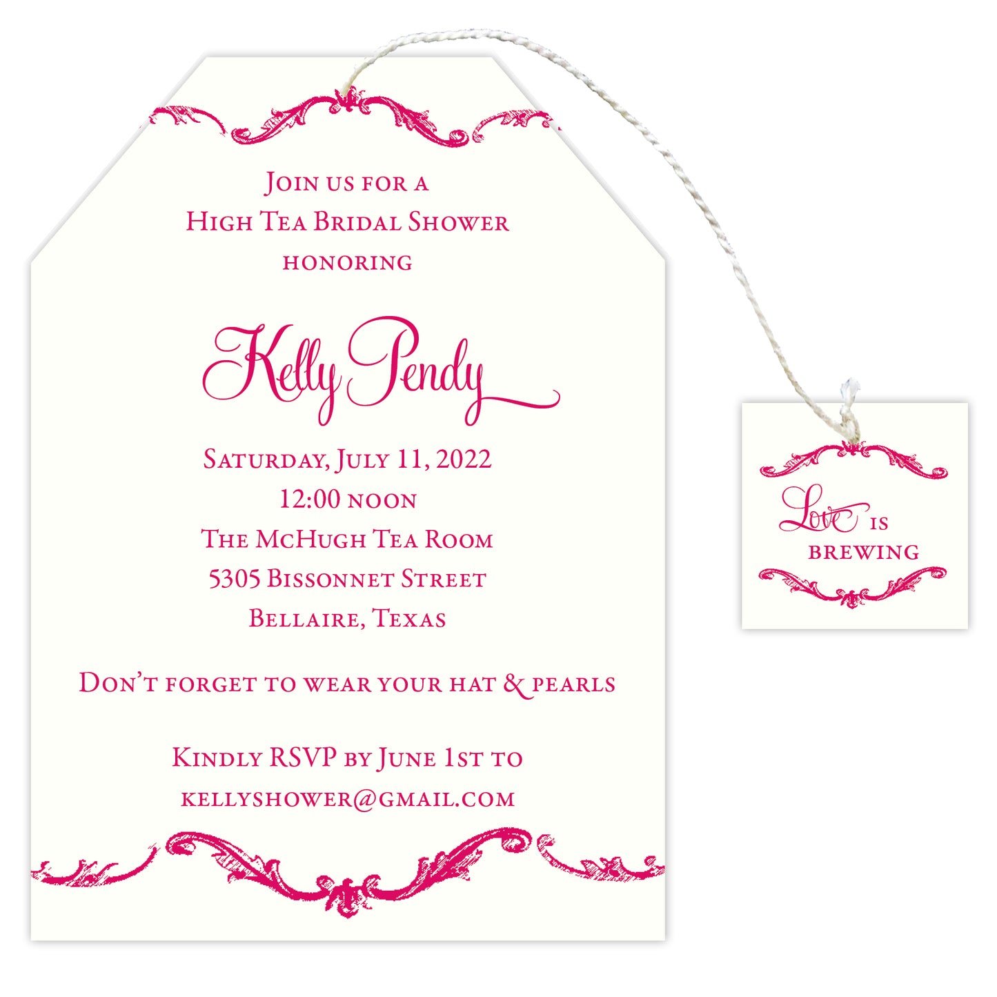 High Tea Bridal Shower Invitations - Idea Chíc