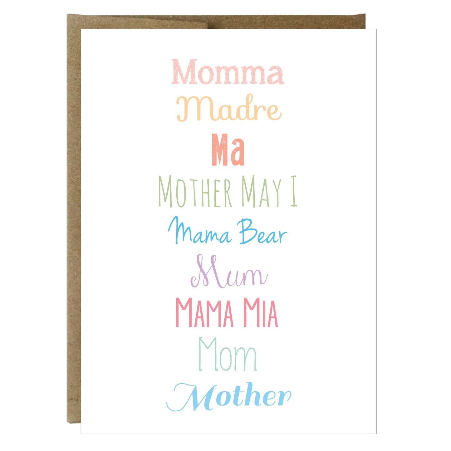 How to Say Mom in Every Way Greeting Card - Idea Chíc