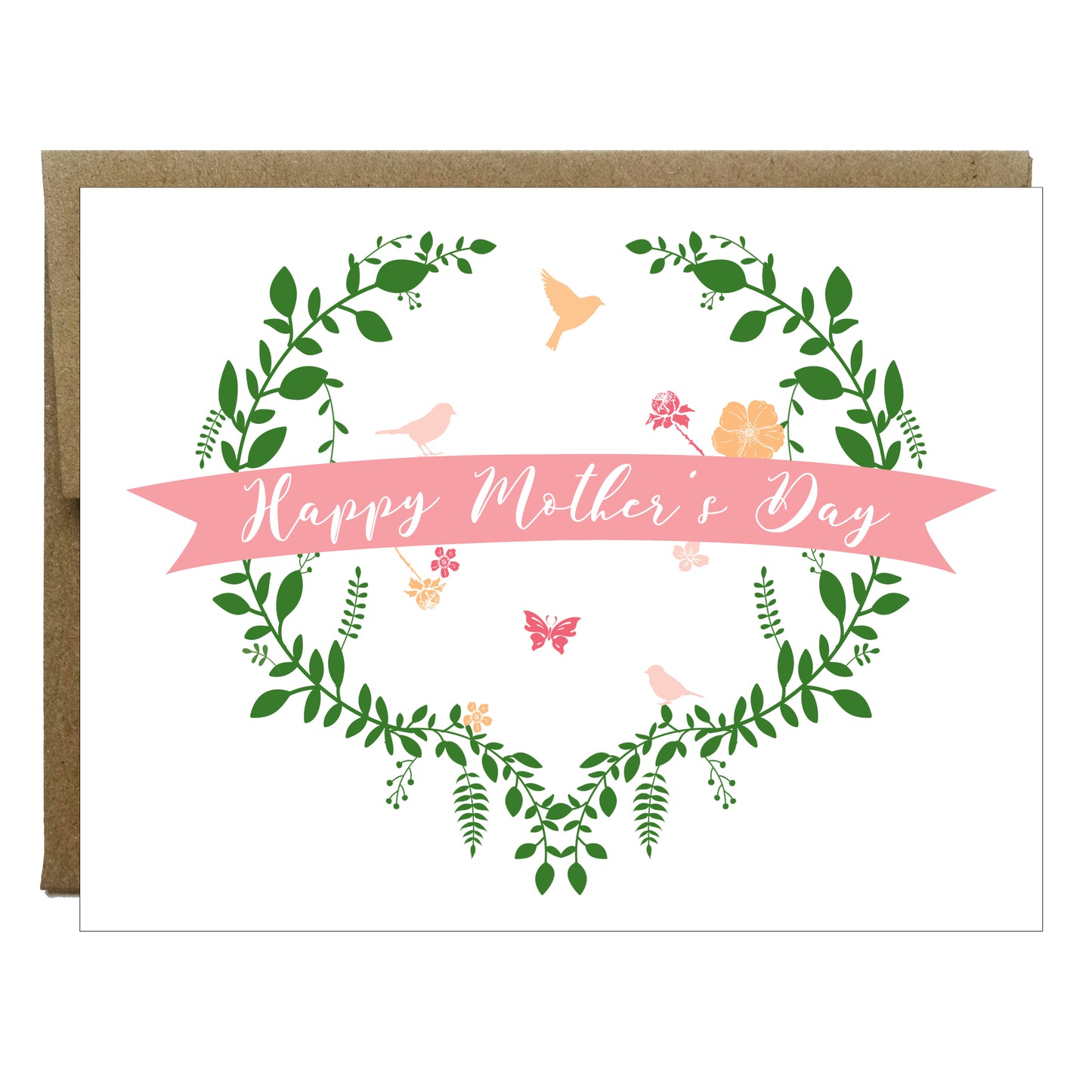 Bird and Flower Garden Happy Mother's Day Card - Idea Chíc