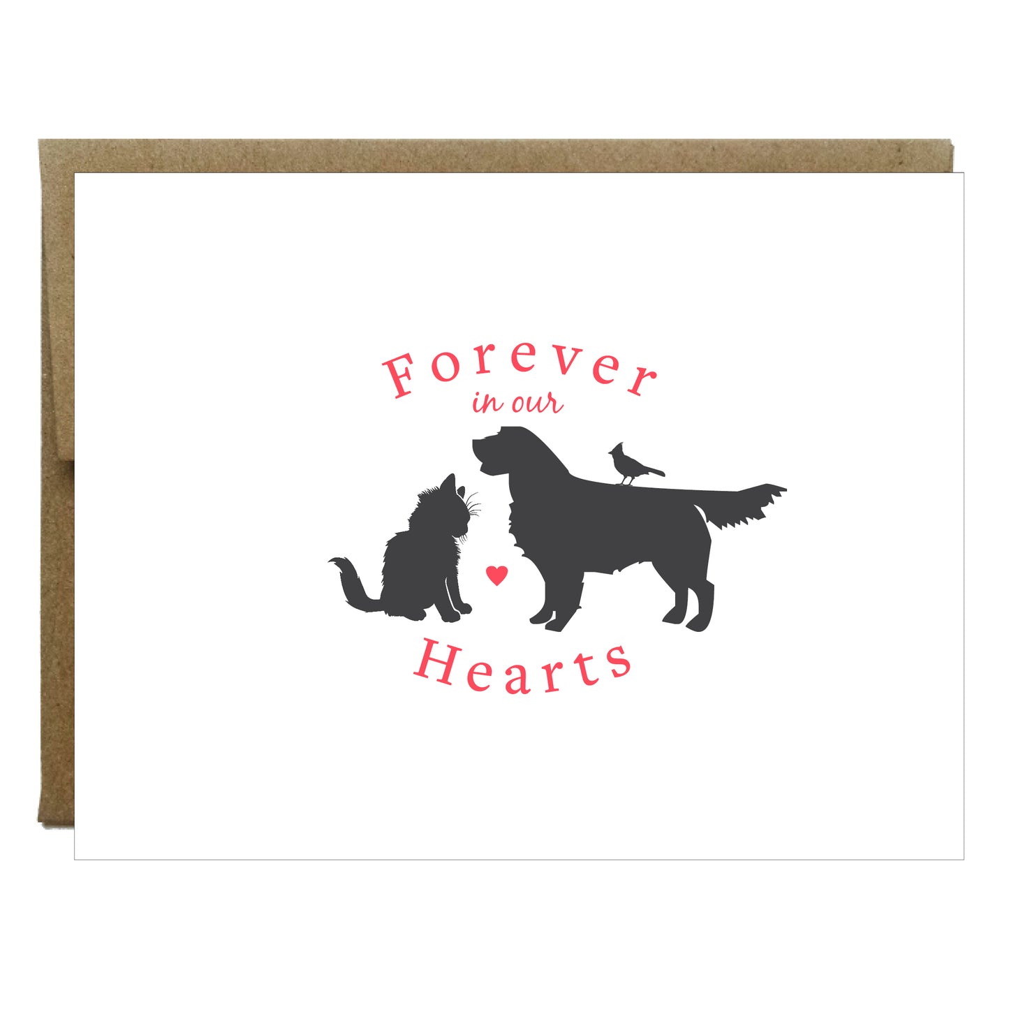 Simpatía por las mascotas para siempre en nuestros corazones Tarjetas de felicitación