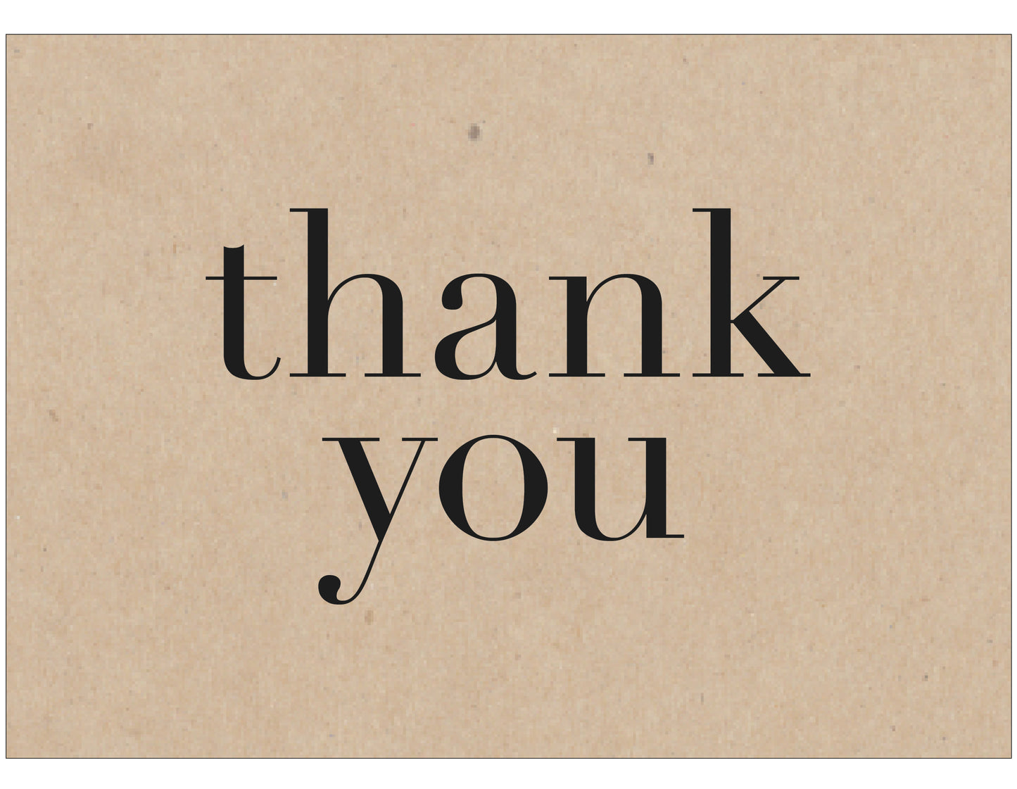 Modern Thank You Postcards | Black on Kraft Paper - Set of 10 - Idea Chíc