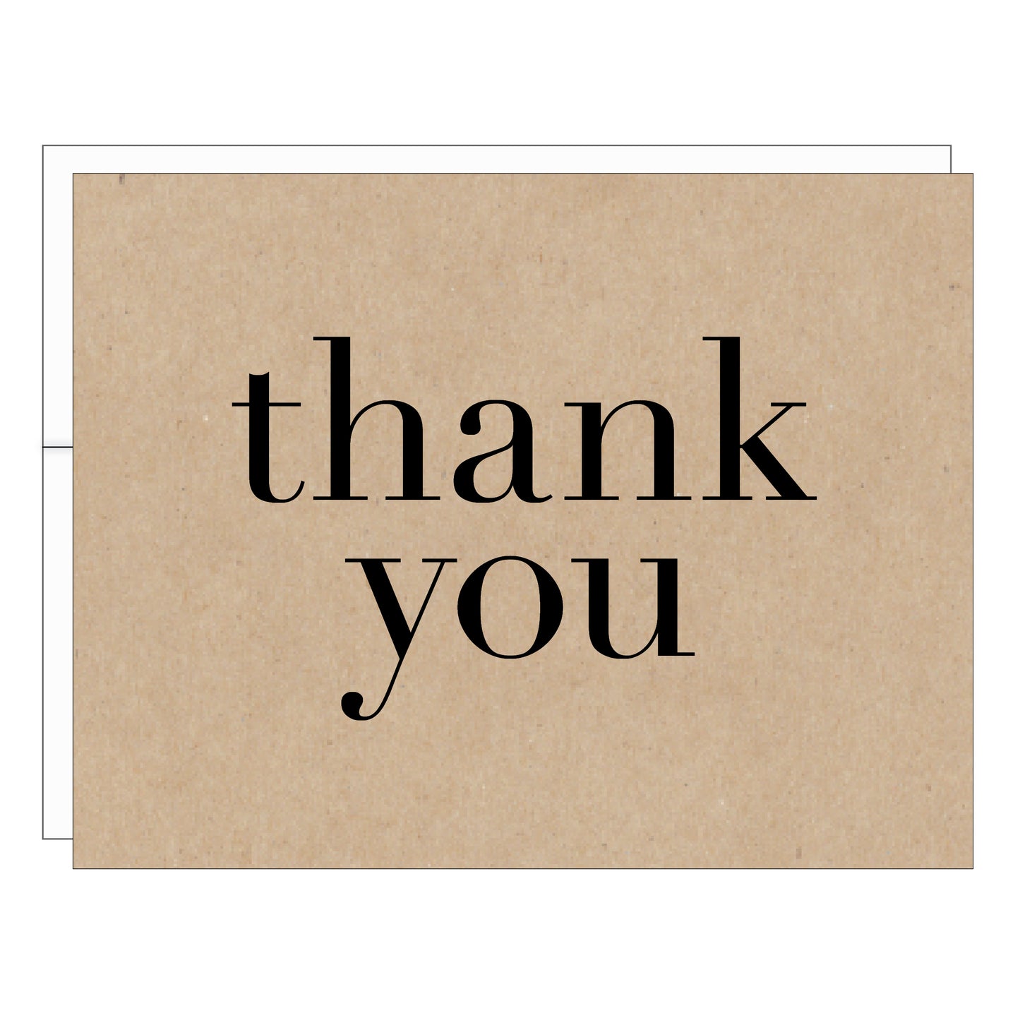 Modern Thank You Black on Kraft Greeting Card