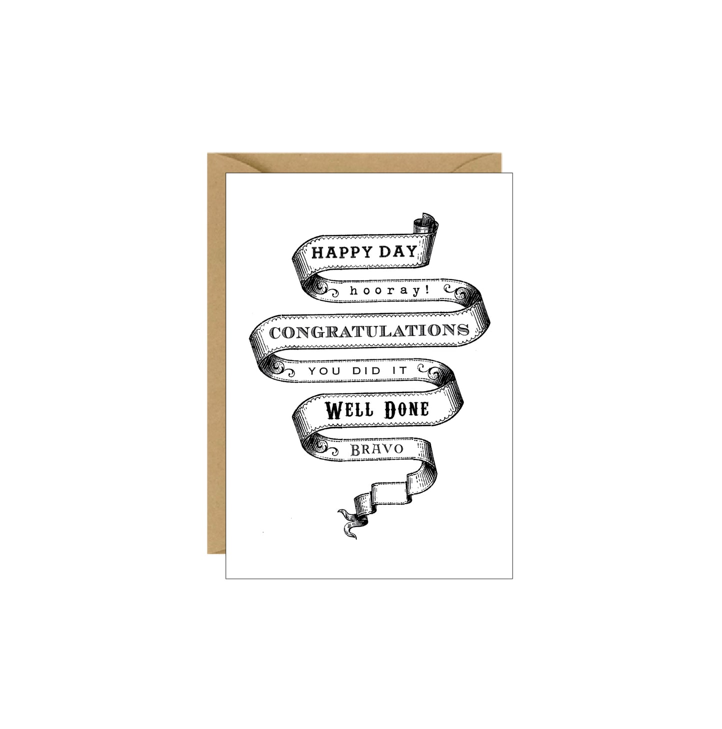 Enclosure Card - Congratulations Vintage Banner - 4 pack