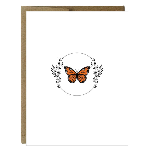 Beautiful Symbolism of the Monarch Butterfly Letterpress Stationery Greeting Card