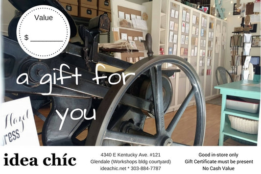 Idea Chíc Gift Certificates | Perfect Gift for the Denver Area Handmade Gifts and Cards Lover