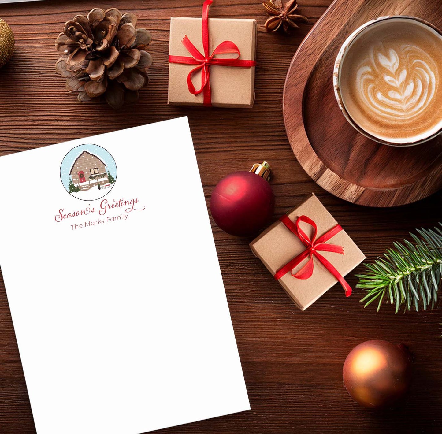 Lot de 10 cartes de Noël personnalisées | Cartes de vœux personnalisées avec nom