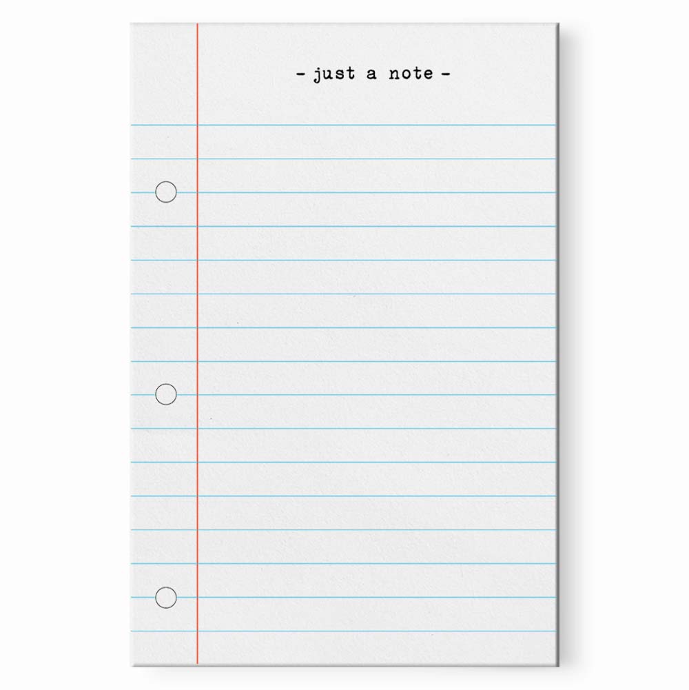 Bloc de notas con rayas universitarias Just a Note