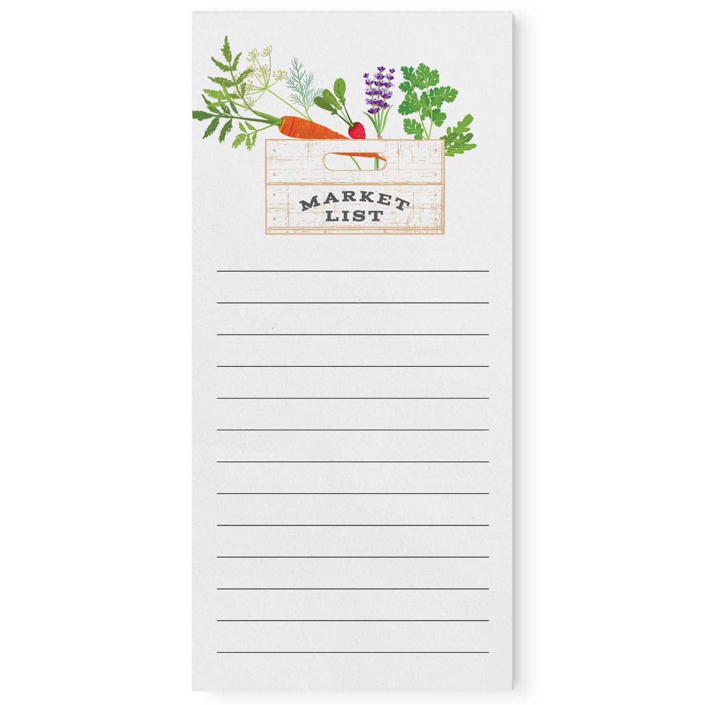 Veggie and Herb Crate Market List Notepad