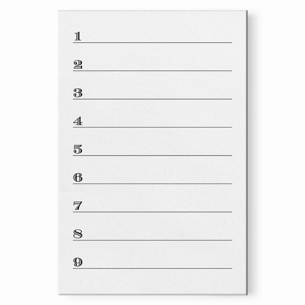 Numbered Lines Notepad – Idea Chíc