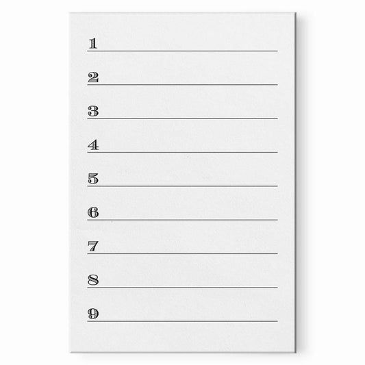 Bloc de notas de líneas numeradas