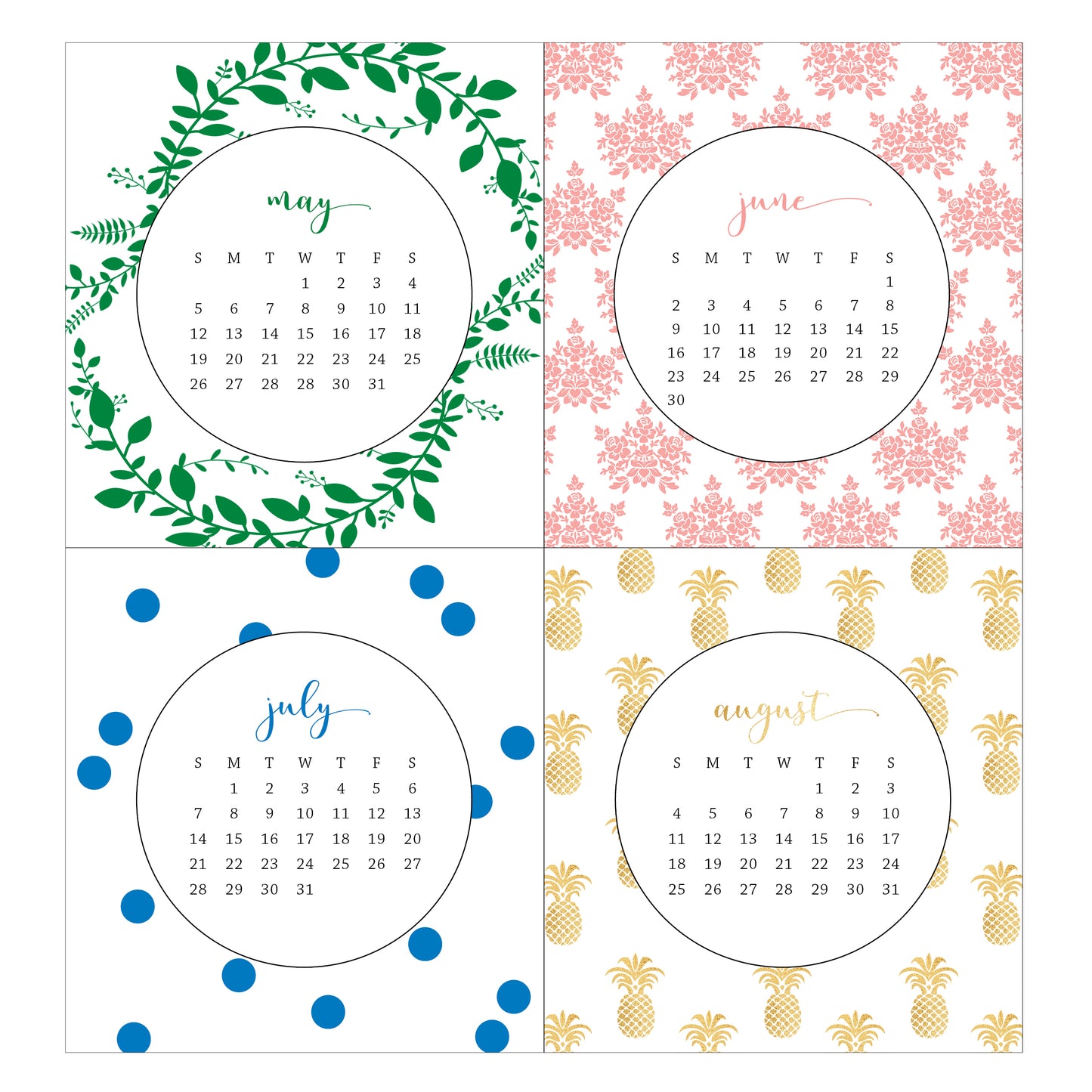 2024 Idea Chíc Patterns Mini Desk Calendar