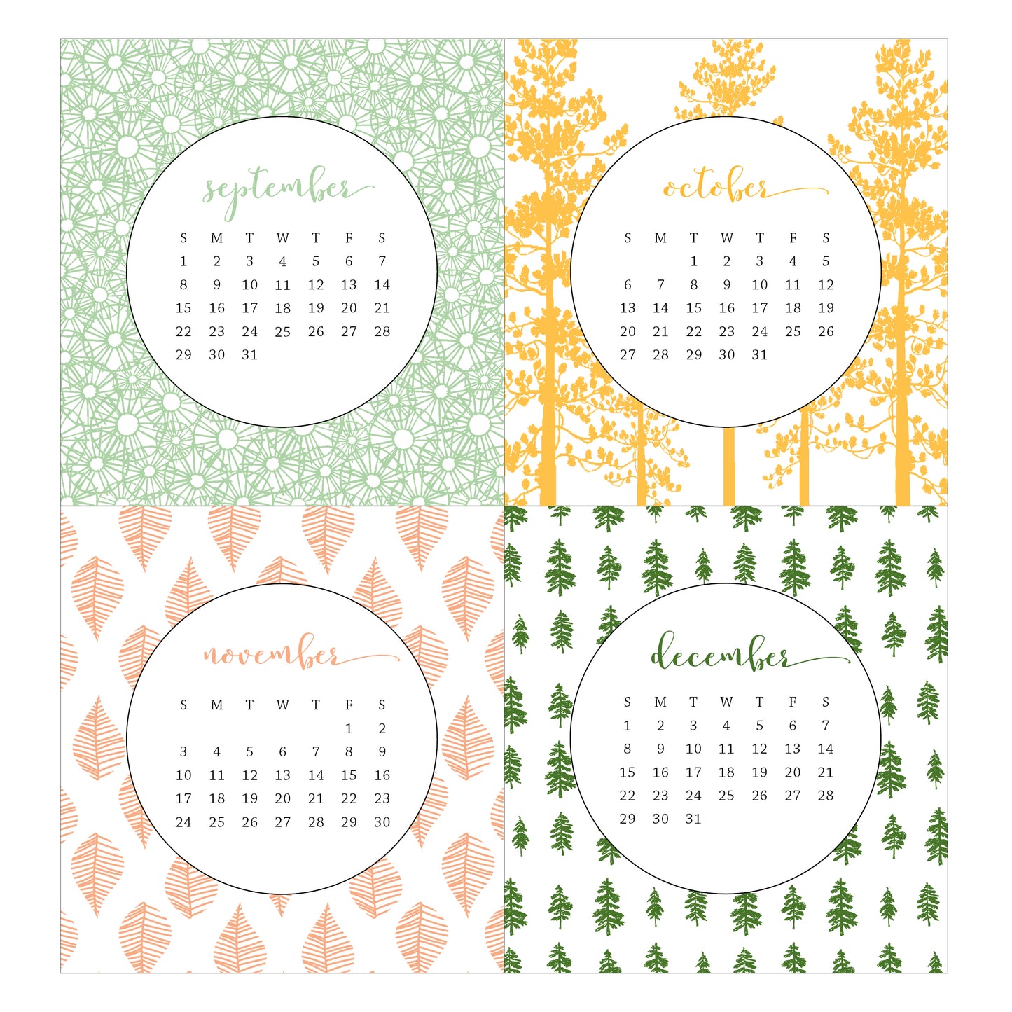 2024 Idea Chíc Patterns Mini Desk Calendar