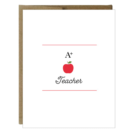 A+ Teacher Greeting Card