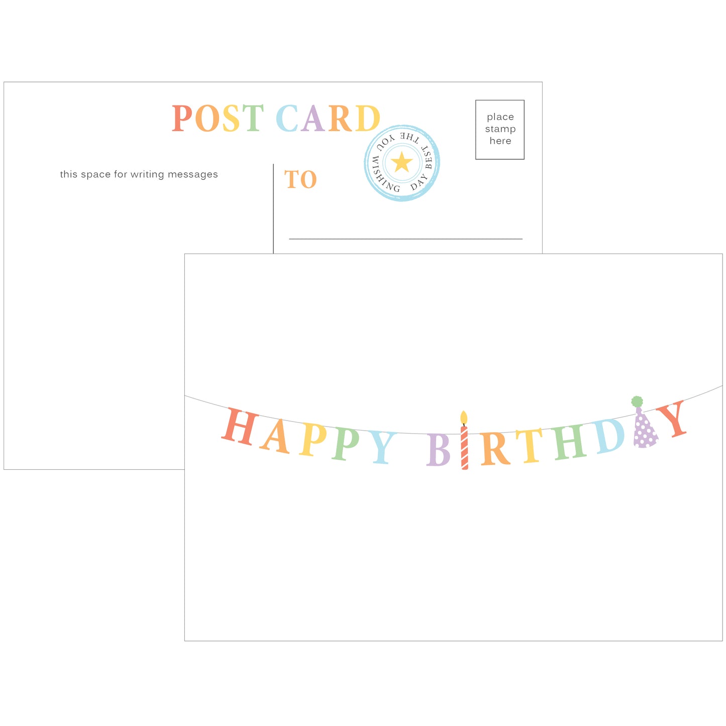 Postales con velas de feliz cumpleaños - Paquete de 10