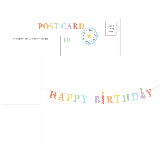 Postales con velas de feliz cumpleaños - Paquete de 10
