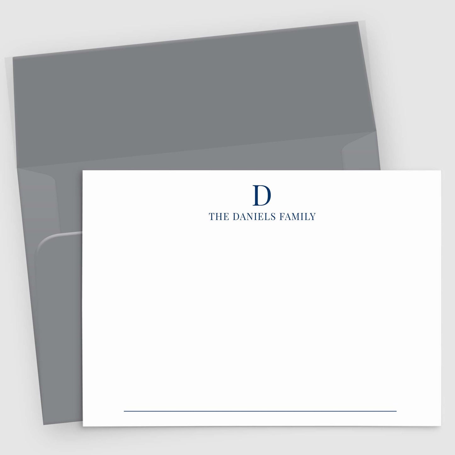 Classic Family Monogram Stationery | Personalized Note Cards Set of 10